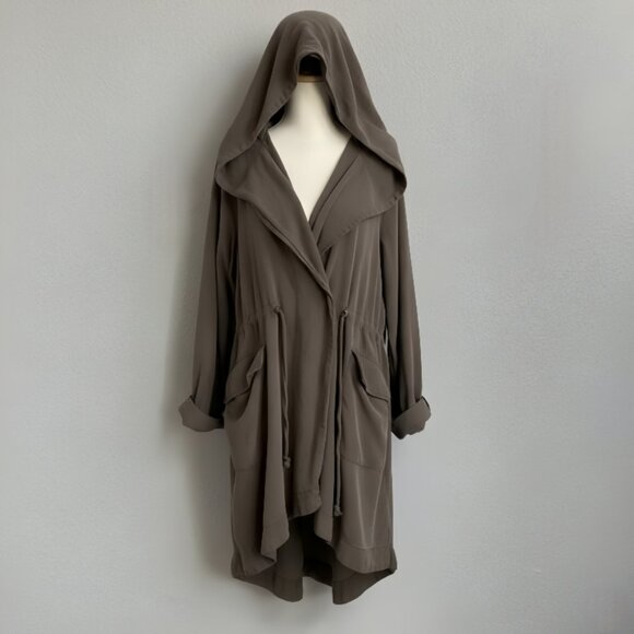 Urban Outfitters Silence Noise Army Green Long Utility Jacket L - Picture 3 of 14